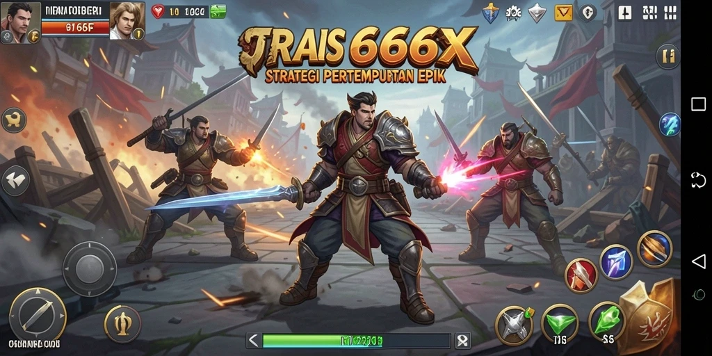 Tampilan strategi pertempuran yang mendebarkan dalam 666F.