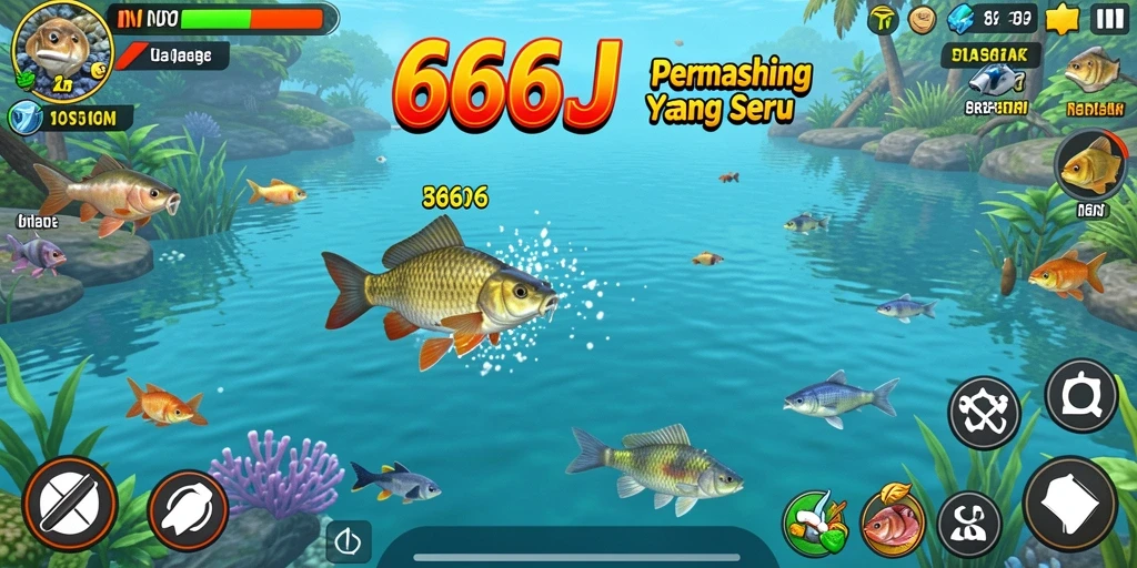 Screenshot gameplay <strong>666J</strong> dengan aksi memancing yang seru.