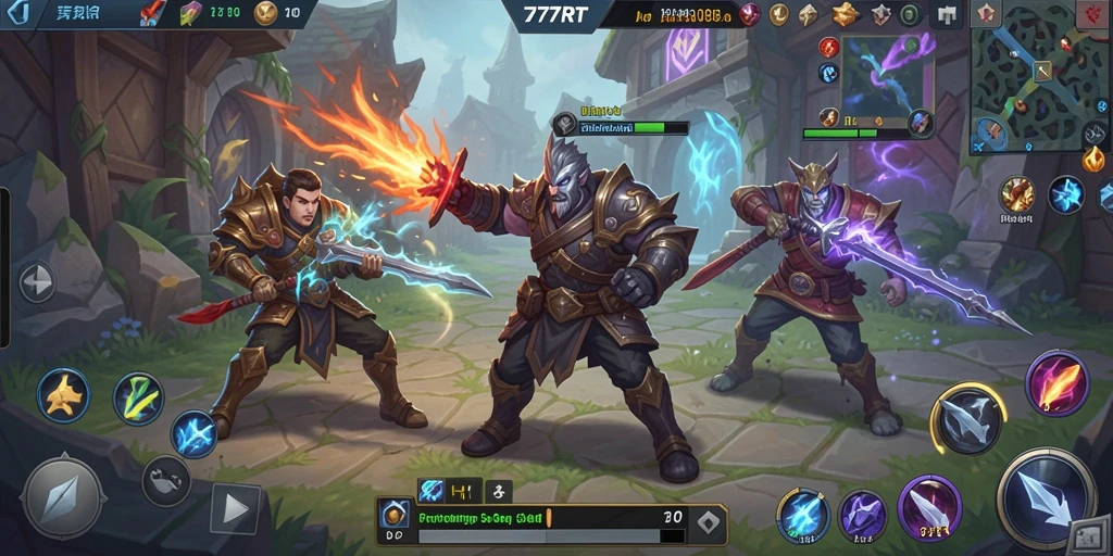 Tangkapan layar gameplay 777RT menampilkan pertarungan tim yang epik dan strategi menarik.