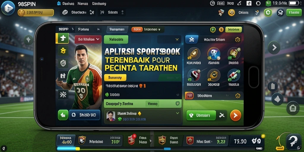 Tampilan aplikasi 98SPIN menampilkan berbagai taruhan olahraga.