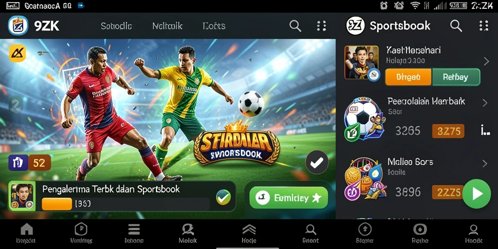Screenshot utama 9ZK menunjukkan antarmuka taruhan yang menarik.
