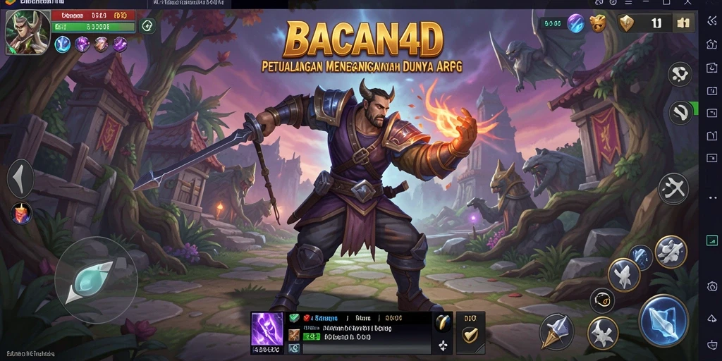 Tampilan screenshot menampilkan aksi bertarung intens dalam BACAN4D.
