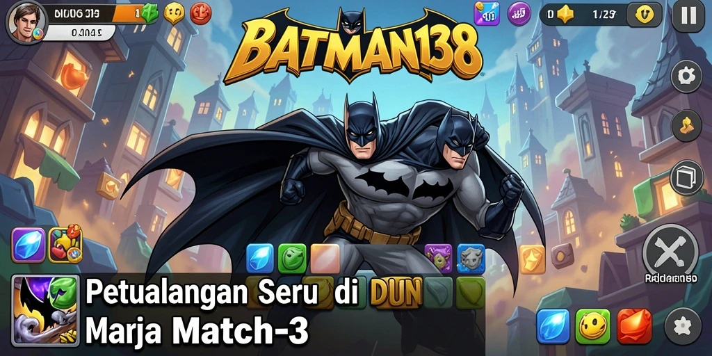 Screenshot gameplay <strong>BATMAN138</strong> menampilkan pengalaman Match-3 yang seru.