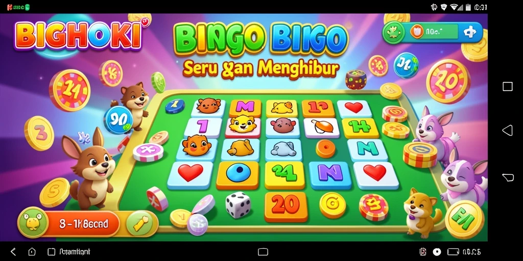Screenshot fitur gameplay BIGHOKI yang menampilkan keseruan Bingo.