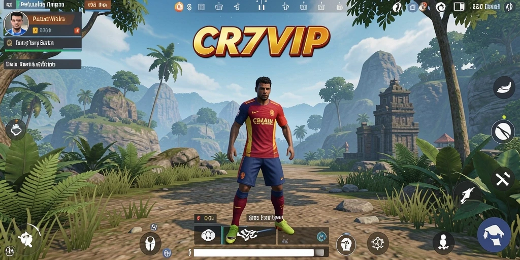 Screenshot gameplay CR7VIP menampilkan petualangan seru di dunia terbuka.