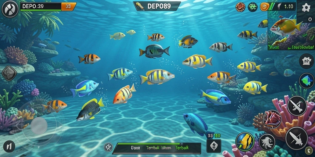 Screenshot gameplay DEPO89 dengan grafis Tembak Ikan yang memukau.