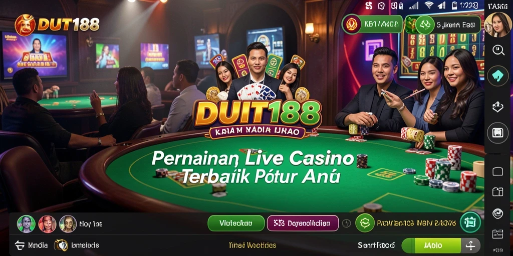Tampilan gameplay Live Casino yang mendebarkan dan interaktif di DUIT188.