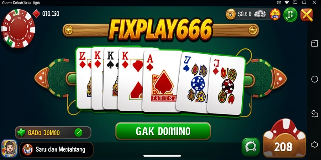 Tampilan gameplay seru dari FIXPLAY666 yang menunjukkan aksi permainan Domino.