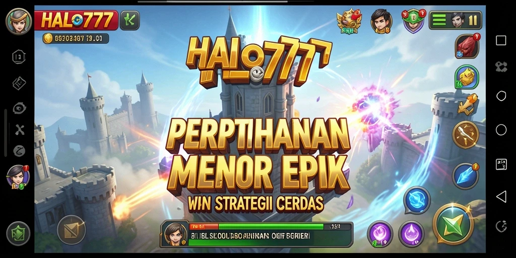 Tampilan gameplay menegangkan HALO777 dengan strategi menara pertahanan.