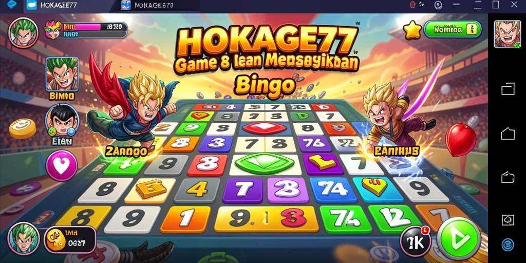Tampilan gameplay seru HOKAGE77 dengan berbagai fitur Bingo.