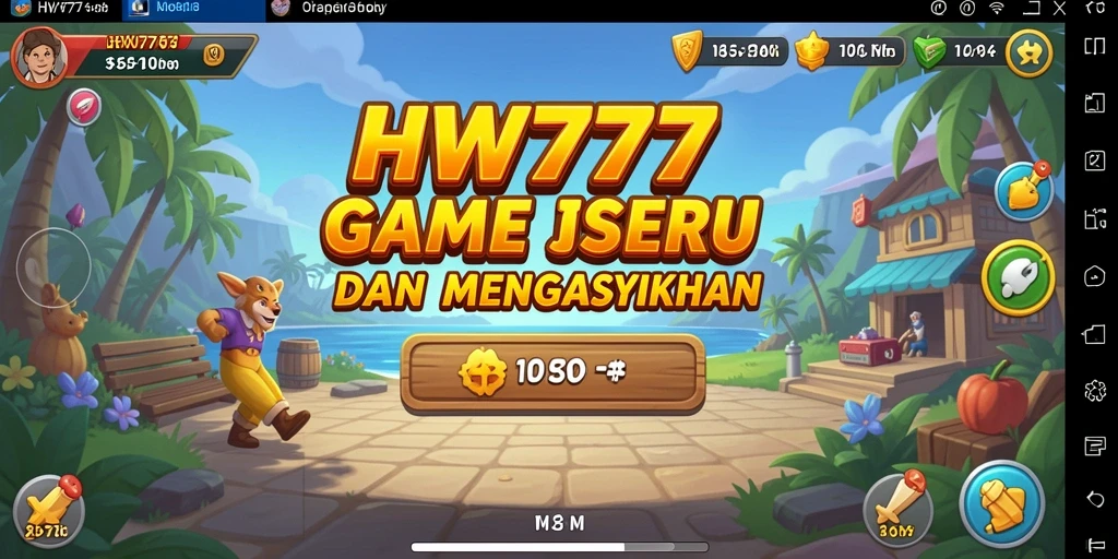 Tampilan gameplay HW777 yang menawan dengan karakter sedang aktif.