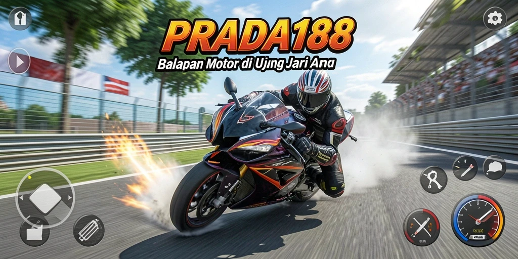 Gameplay mendebarkan dengan kecepatan tinggi dan aksi balap motor.