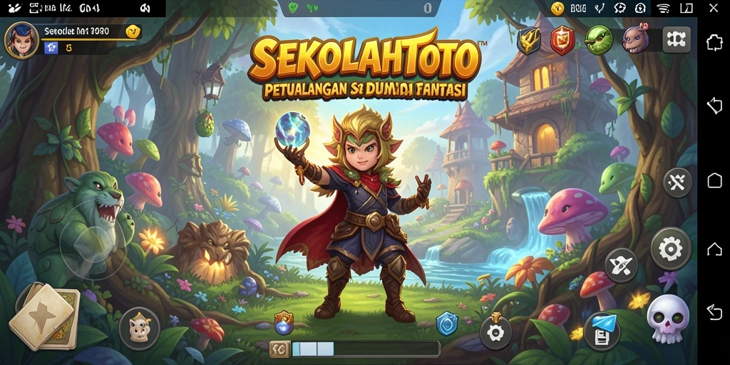 Tangkapan layar dari gameplay SEKOLAHTOTO yang menunjukkan pertempuran epik.