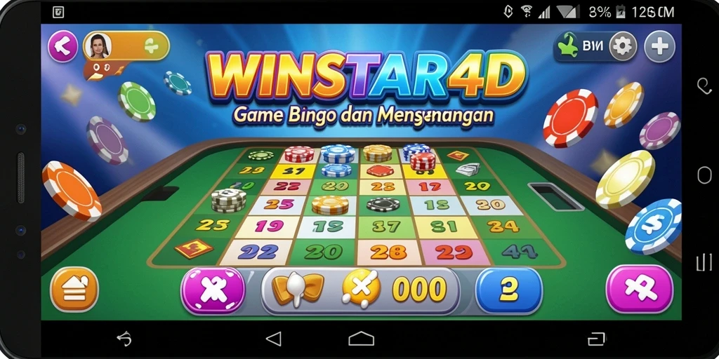 Screenshot permainan WINSTAR4D menampilkan suasana Bingo yang seru.
